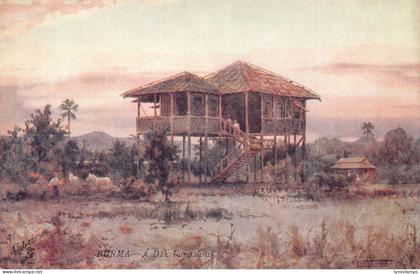 L255 Burma Myanmar A Dak Bungalow postcard