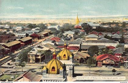 L255 Burma Myanmar Rangoon general view postcard