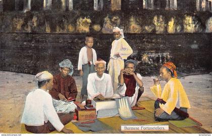 L524 Myanmar Burma burmese fortune tellers vintage postcard