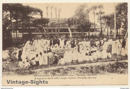 Mandalay / Burma: Funeral St John's Leper Asylum (Vintage PC ~1910s)