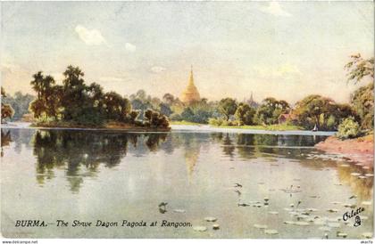 PC BURMA MYANMAR BURMA THE SHWE DAGON PAGODA AT RANGOON (a82464)