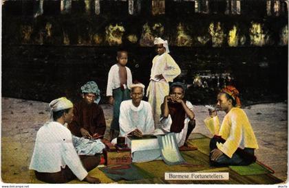PC BURMA MYANMAR BURMESE FORTUNETELLERS (a82491)