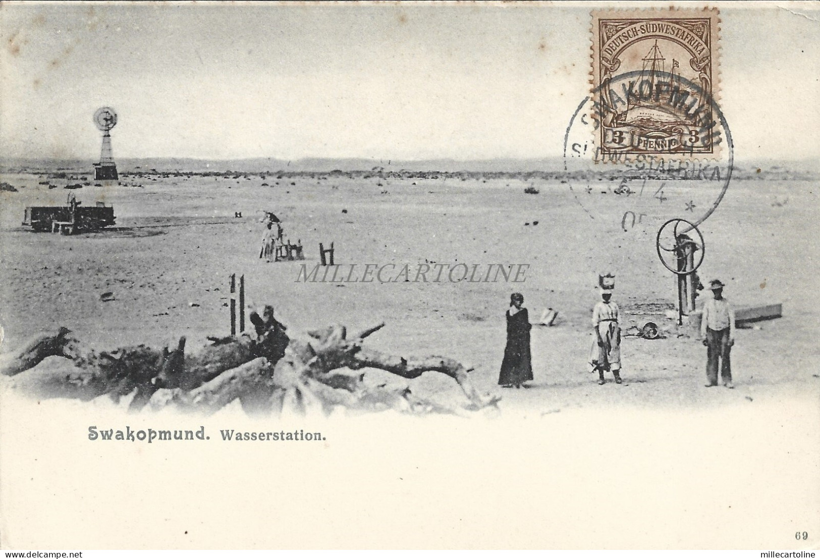 NAMIBIA - Swakopmund - Wasserstation DSWA Deutsch Sudwest Afrika 1905 Postcard