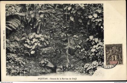 CPA Anjouan Komoren, Source de la Ravine de Daji