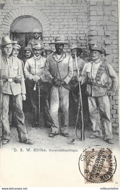 NAMIBIA - Hererohauptlinge DSWA Deutsch Sudwest Afrika - Windhuk 1905 Postcard