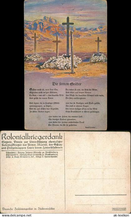 Postcard .Namibia Künstlerkarte Gräber Deutsch-Südwestafrika DSWA 1916
