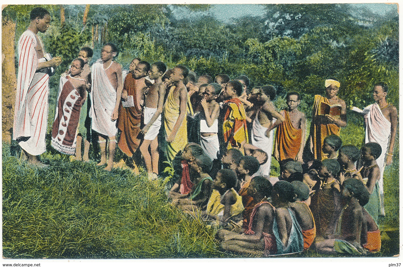 NAMIBIE, DEUTSCH OST AFRIKA - Neger Schule beim Häuptlingsgehöft in Madschame - Mission