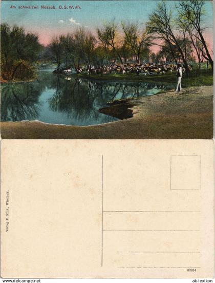 Postcard .Namibia Am schwarzen Nossob DSWA Kolonie 1912