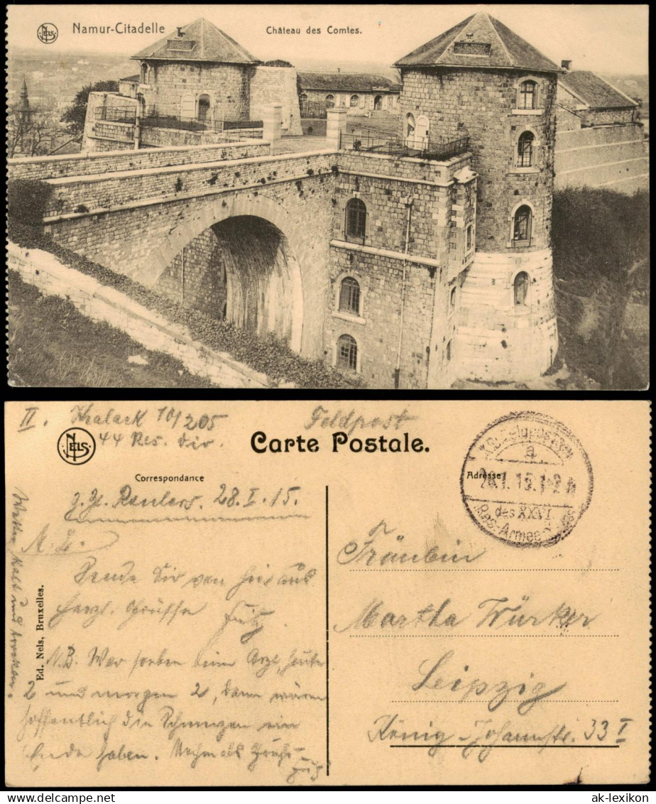Namur Namen Namur-Citadelle Chateau des Comtes 1915   1. WK Feldpost gelaufen