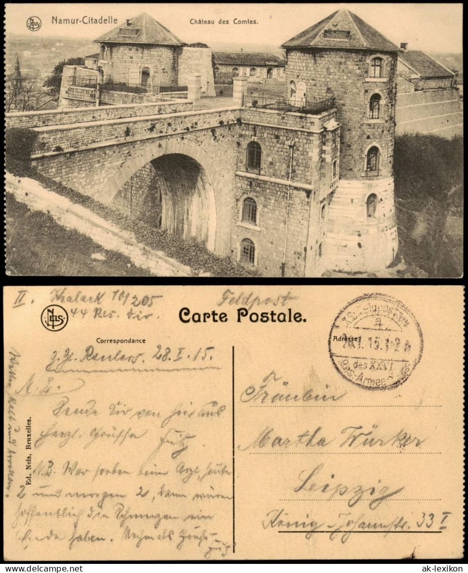 Namur Namen Namur-Citadelle Chateau des Comtes 1915   1. WK Feldpost gelaufen