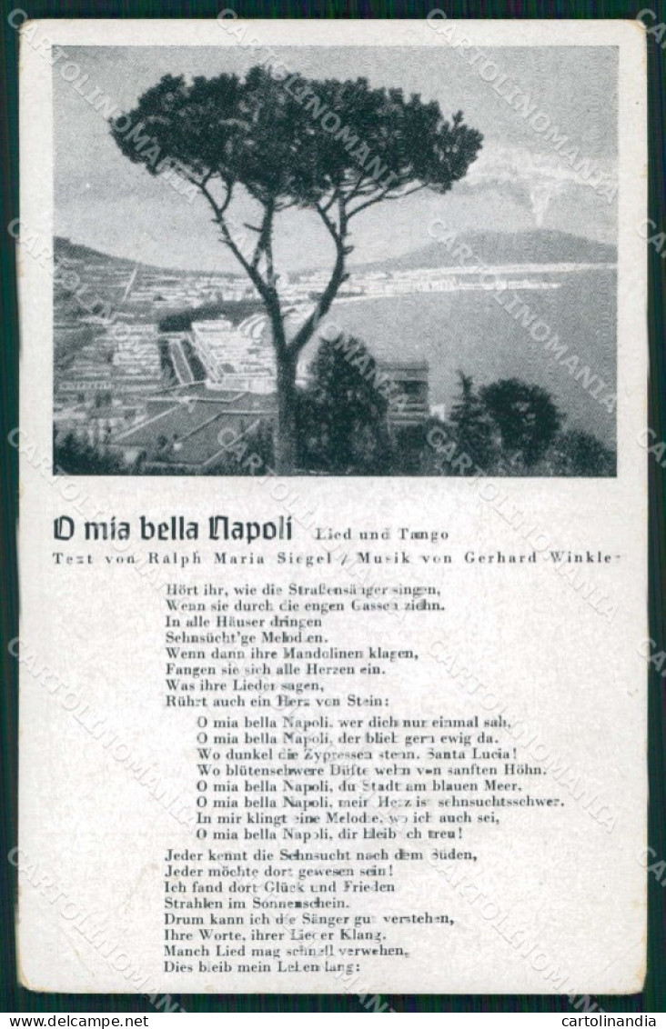 Napoli Città Golfo Napoli Poesia O mia Bella Napoli PIEGHINA cartolina MX6013