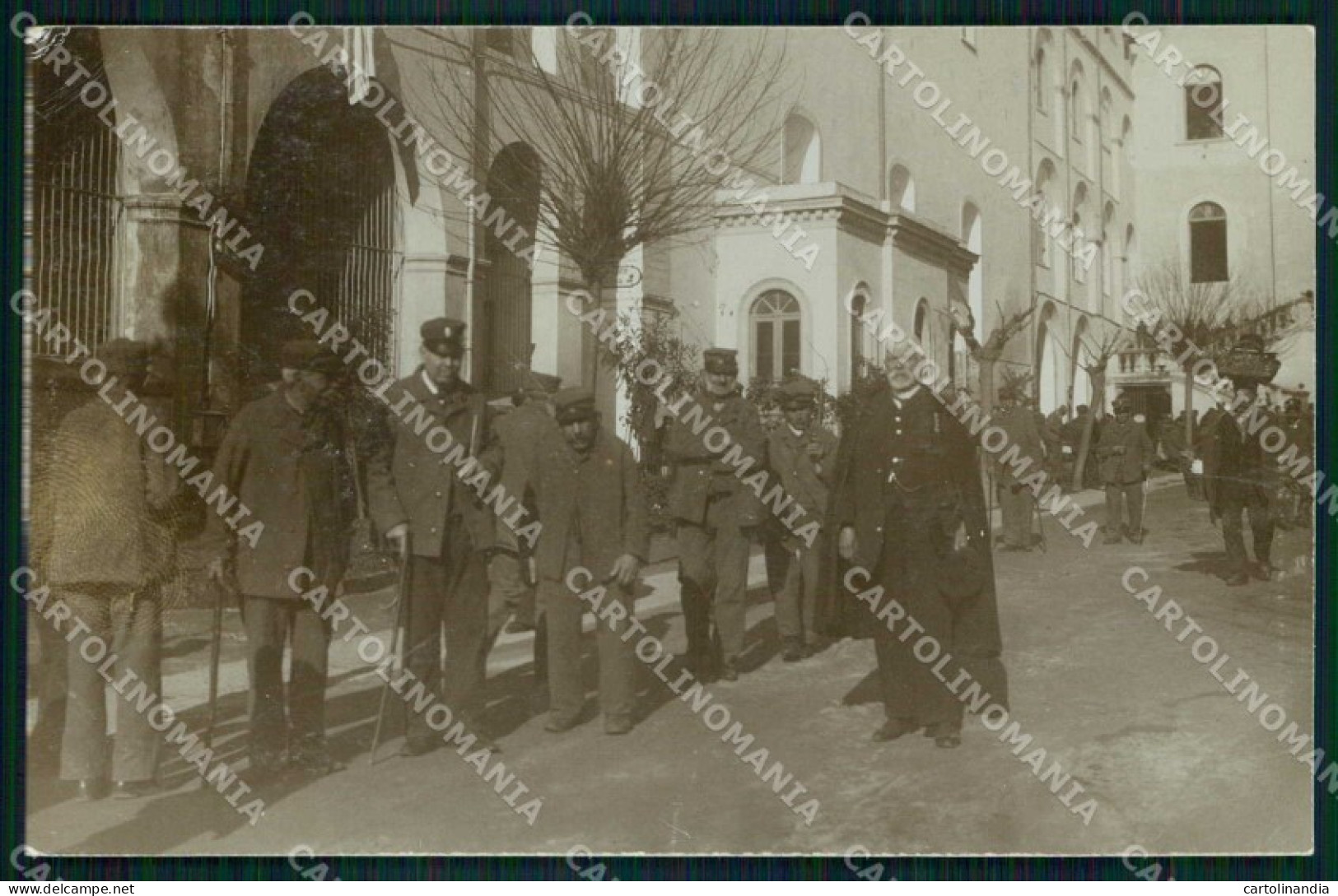 Napoli Città Uomini Divisa Reduci Foto cartolina MX7873