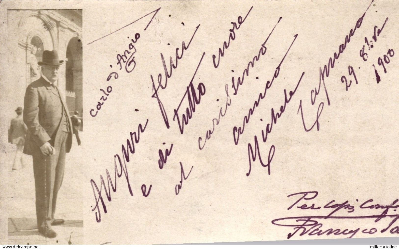 NAPOLI: Napoli Palazzo Reale 1900, fotocartolina edizione privata