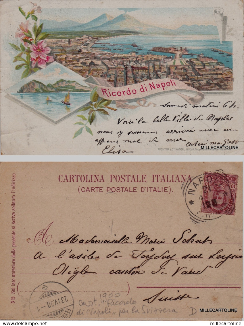 # NAPOLI: RICORDO DI NAPOLI  1900 viagg. per la Svizzera