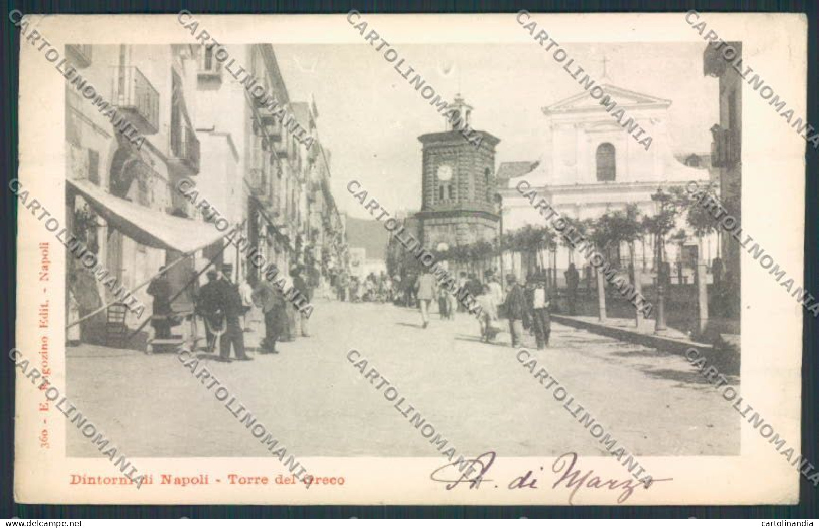 Napoli Torre del Greco PIEGHINA cartolina MV8554