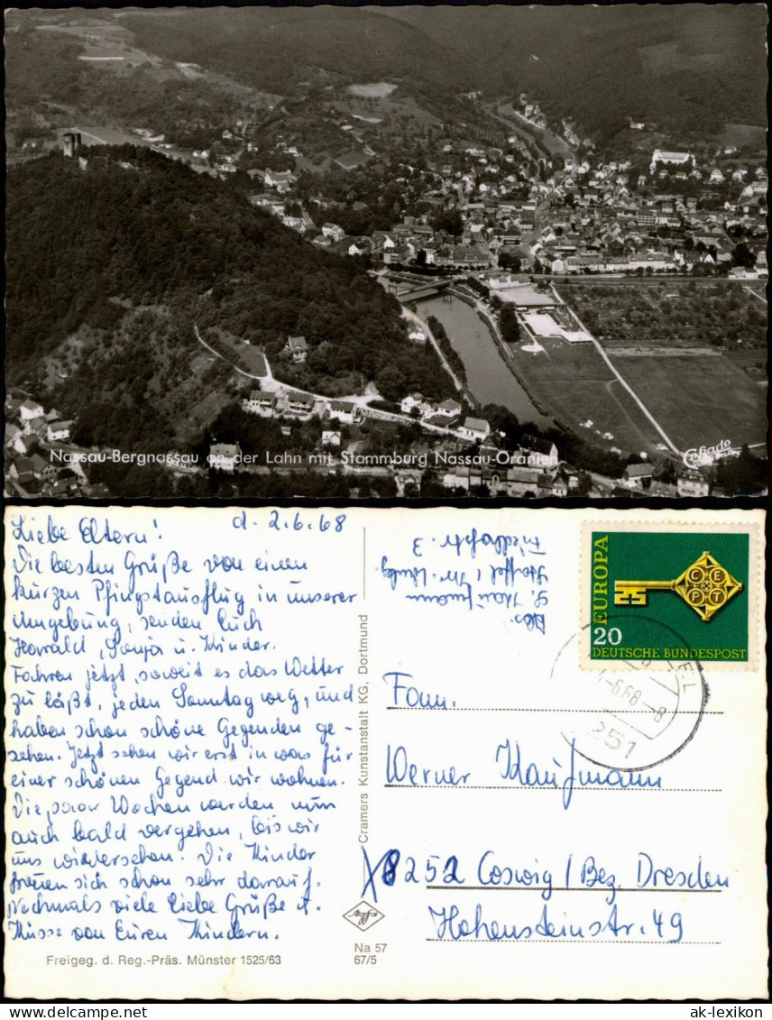 Nassau (Lahn) Nassau-Bergnassau Lahn mit Stammburg Nassau-Oranien 1968/1967