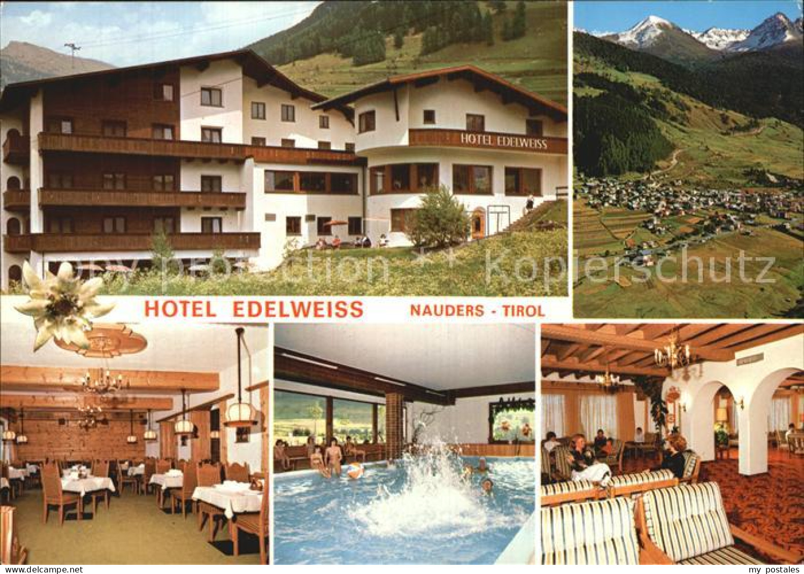 Nauders Tirol Hotel Edelweiss Hallenbad Gastraum Teilansicht