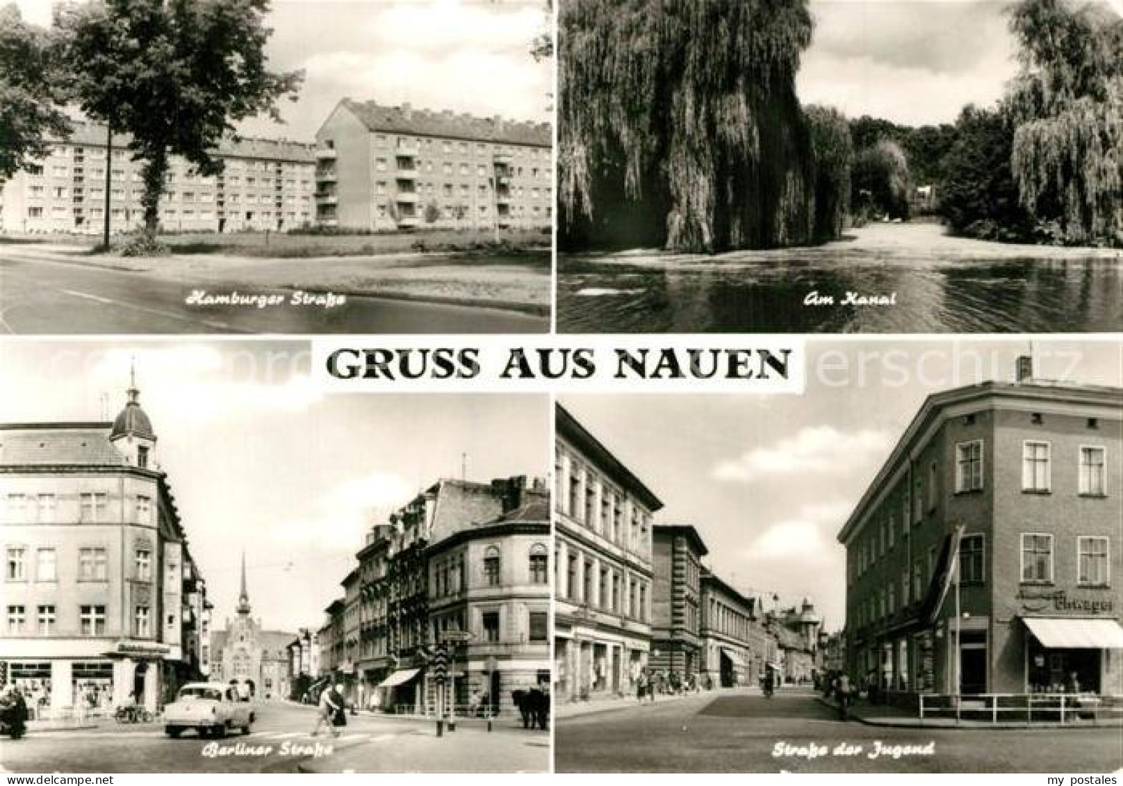 Nauen Havelland Hamburger Strasse Wohnblocks Hochhaeuser Kanal Strassenpartien I