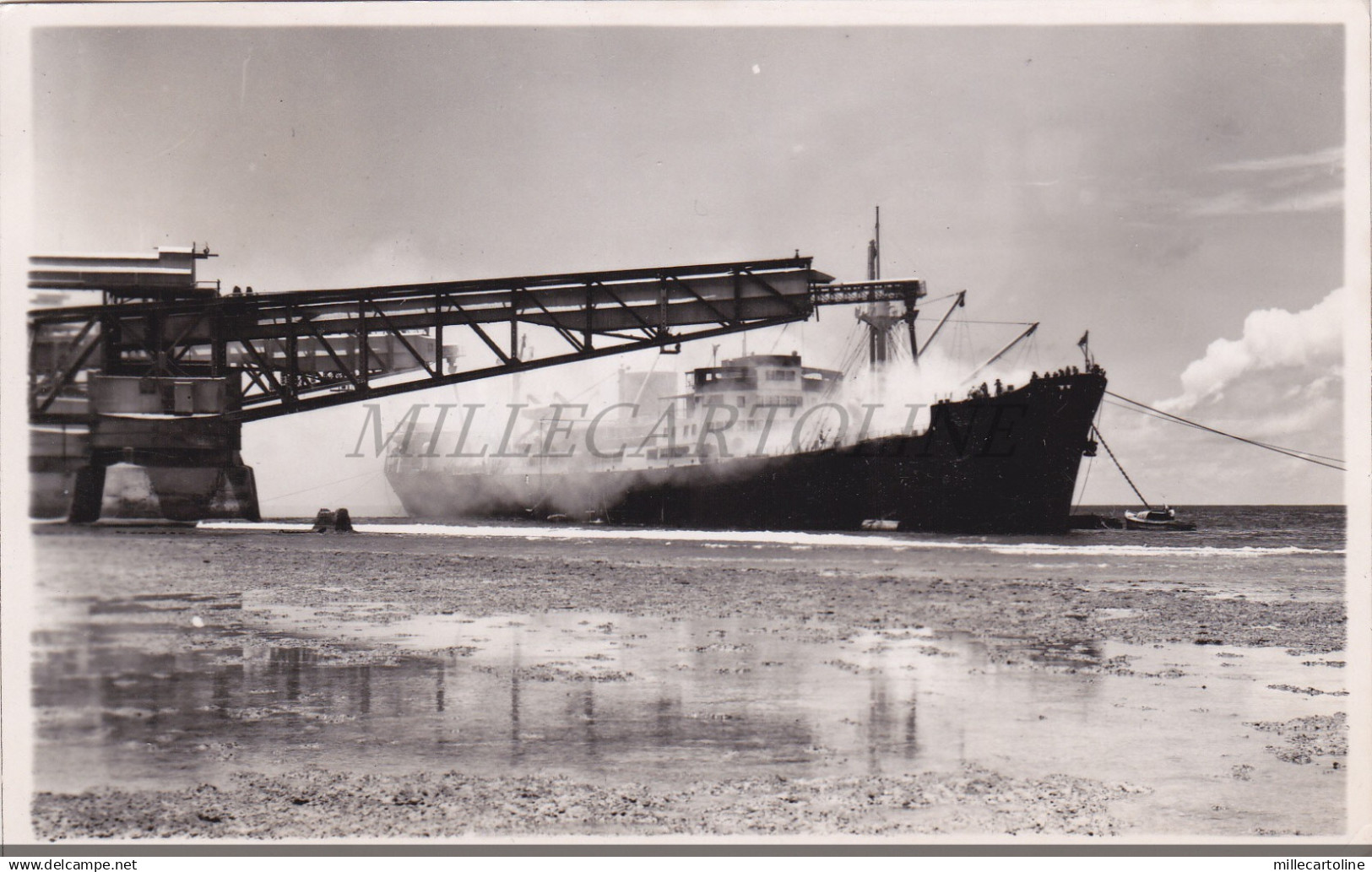 NAURU - Loading at the Canterlever, Photo Postcard 1952