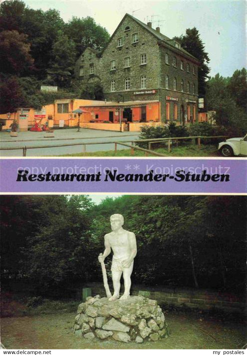 Neandertal Mettmann NRW Restaurant Neander-Stuben Neandertaler-Statue Skulptur W