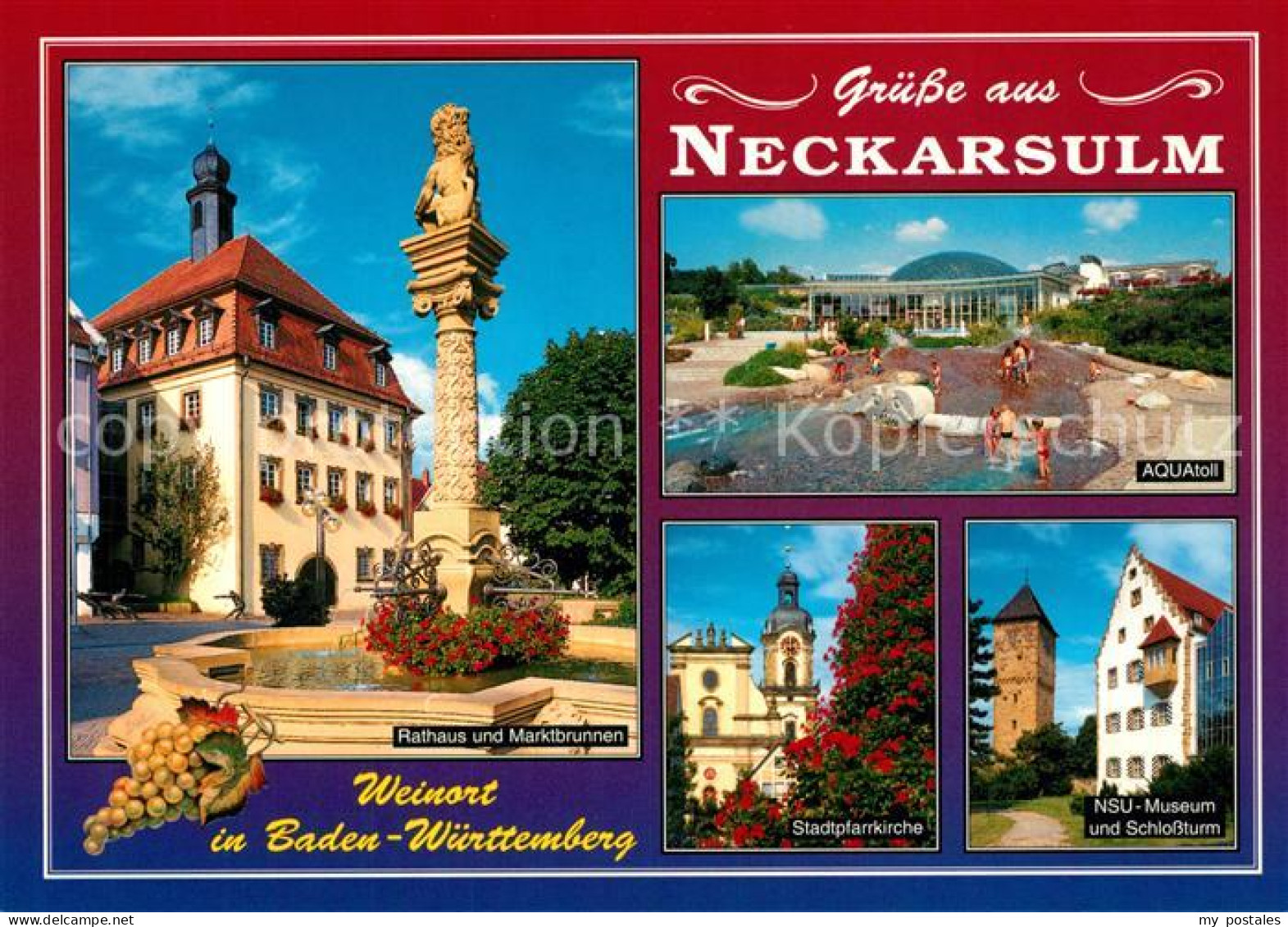 Neckarsulm Rathaus Aquatoll NSU-Museum Stadtpfarrkirche Marktbrunnen