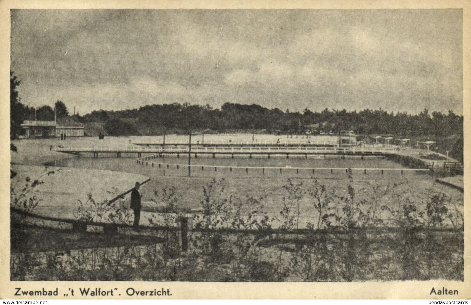 Nederland, AALTEN, Zwembad 't Walfort, Overzicht (1952) Ansichtkaart