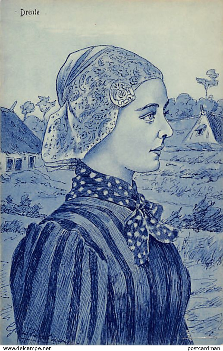 Nederland - DRENTHE Drente - Type vrouw - Uitg. J. H. Schaefer's Delft Edition