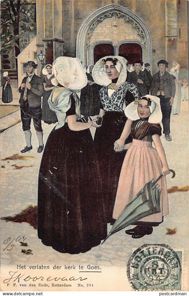 Nederland - GOES (ZE) HET VERLATEN DER KERK TE GOES - Uitg. P.F. v. d. Ende 291