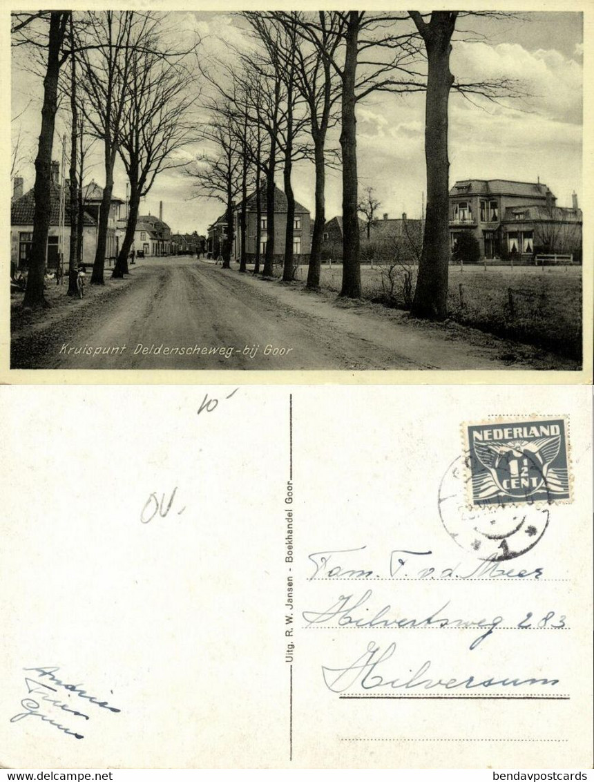 Nederland, GOOR, Kruispunt Deldenscheweg (1946) Ansichtkaart