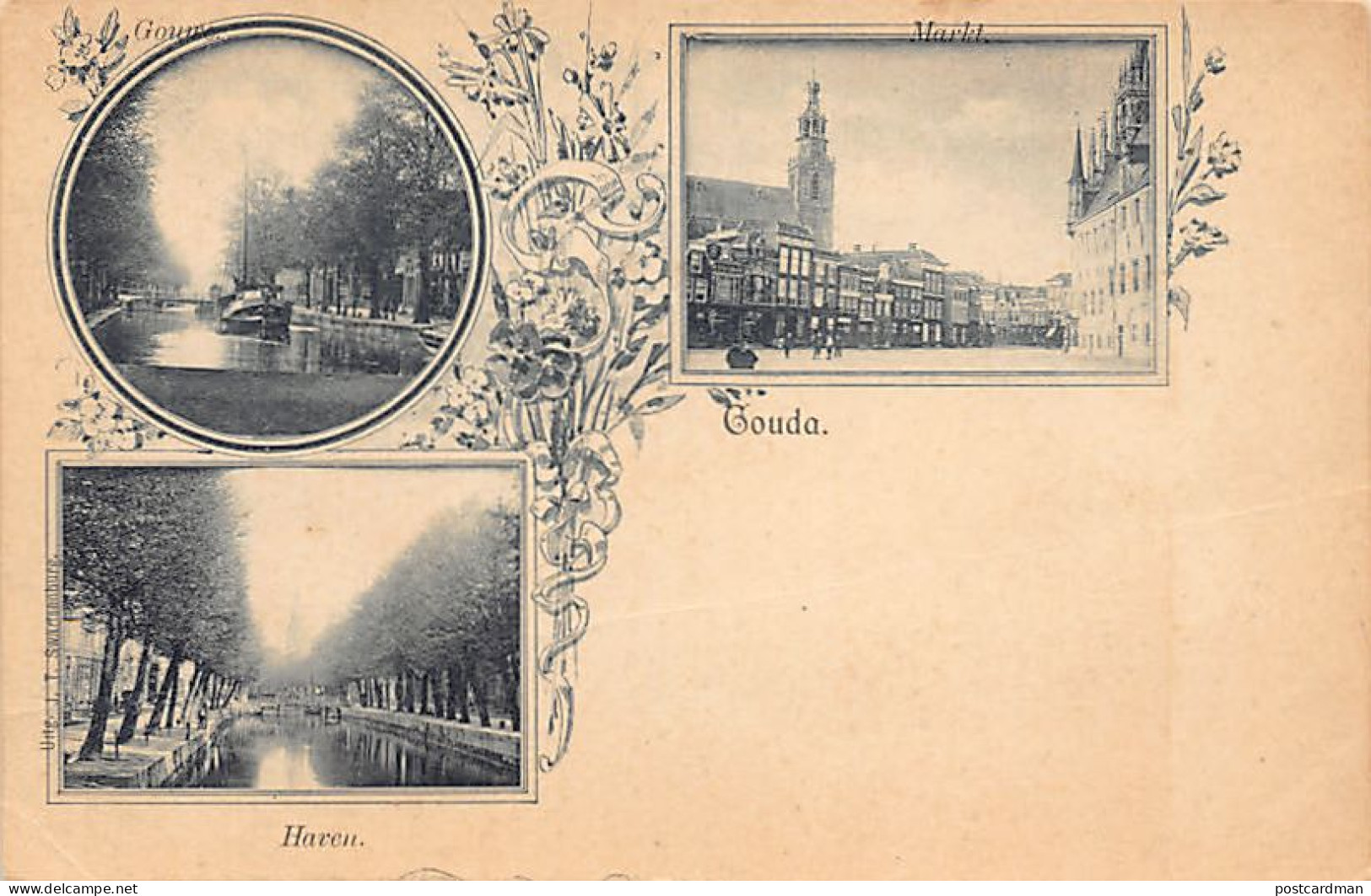Nederland - GOUDA - Haven - Markt - Gouwe - Uitg. J. T. Swartsenburg