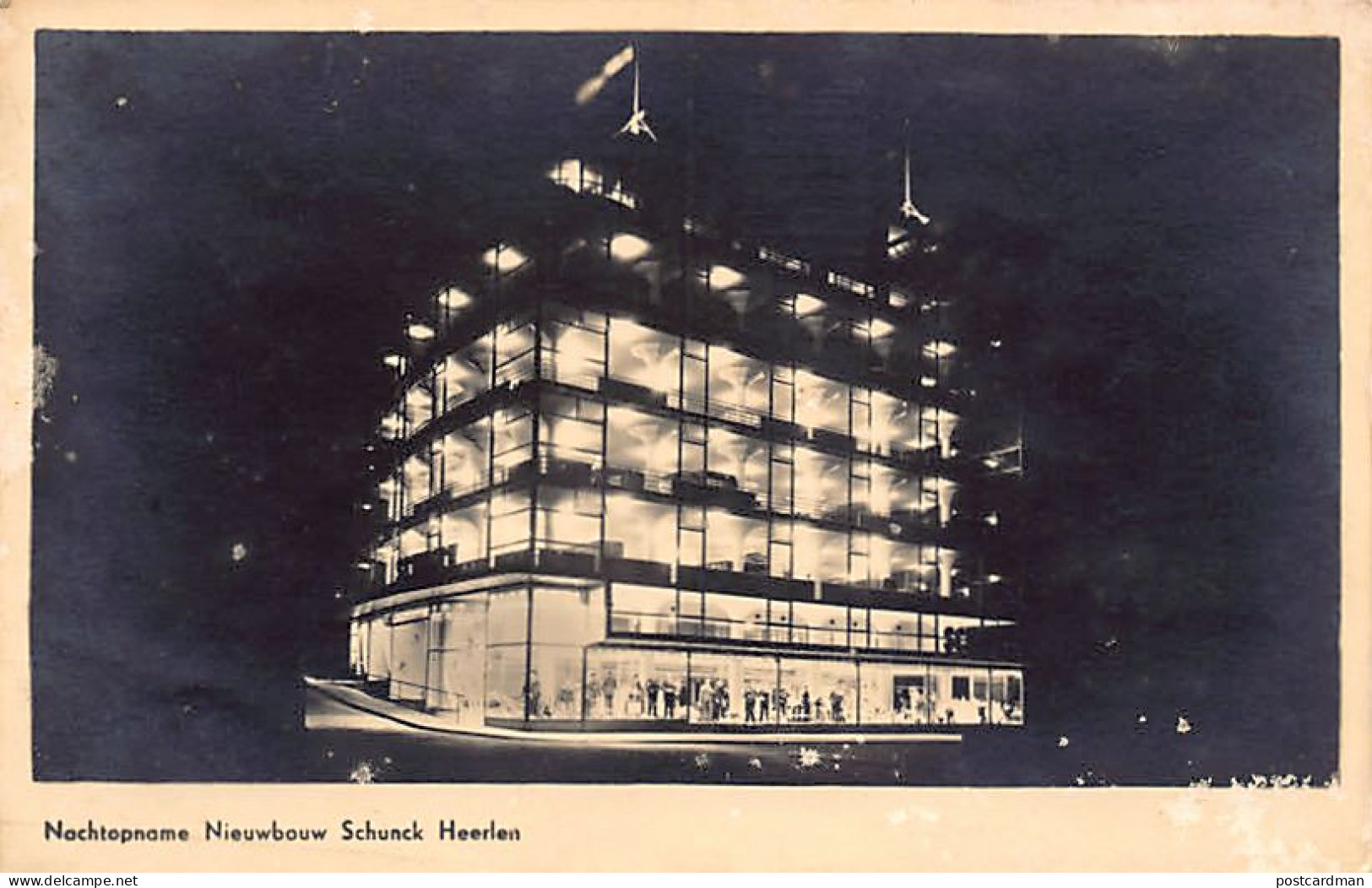 Nederland - HEERLEN (LI) Nachtopname Nieuwbouw Schuunk - Uitg. J. Cohnen