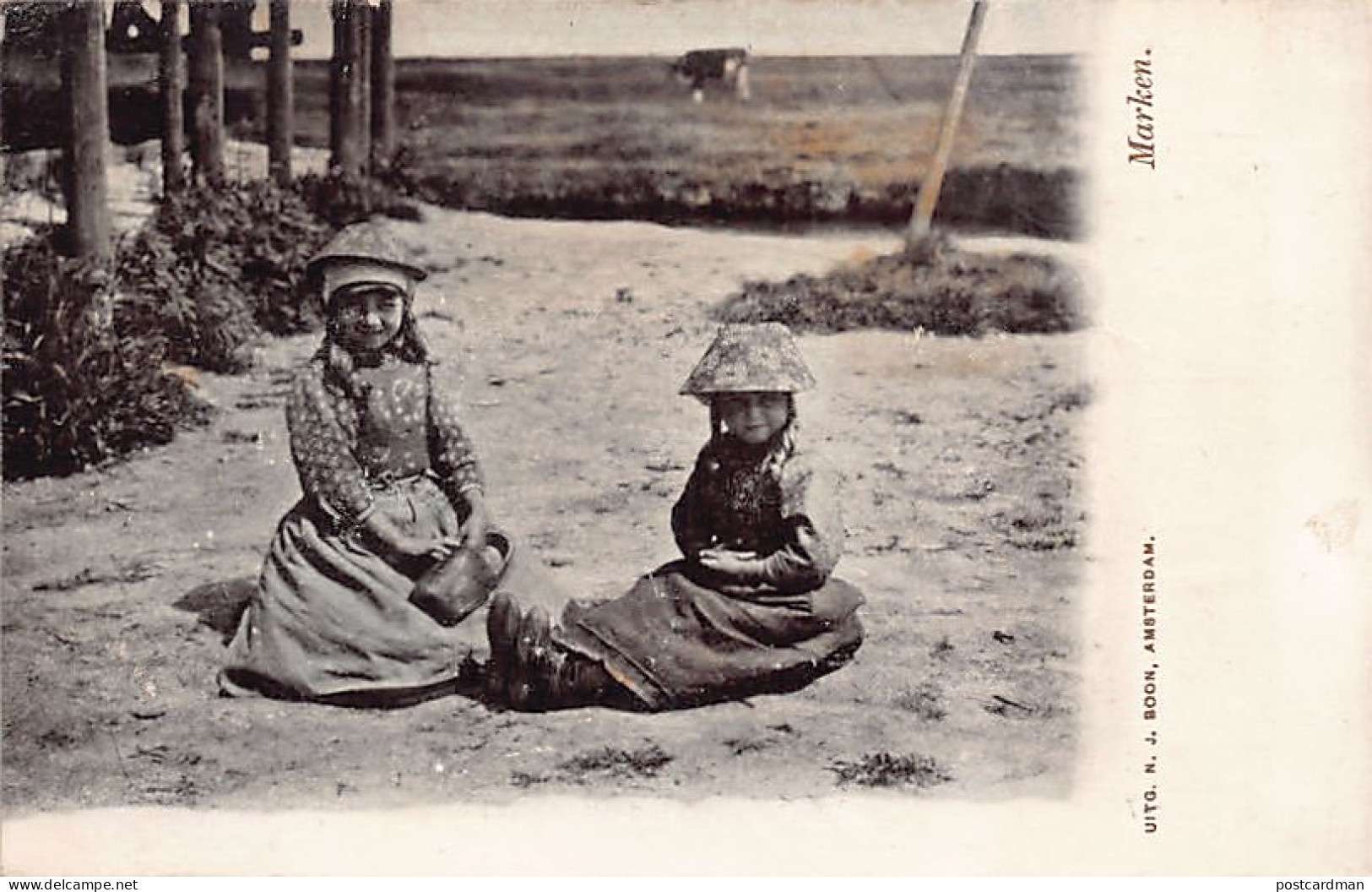 Nederland - MARKEN (NH) Twee kinderen - Uitg. N.J. Boon