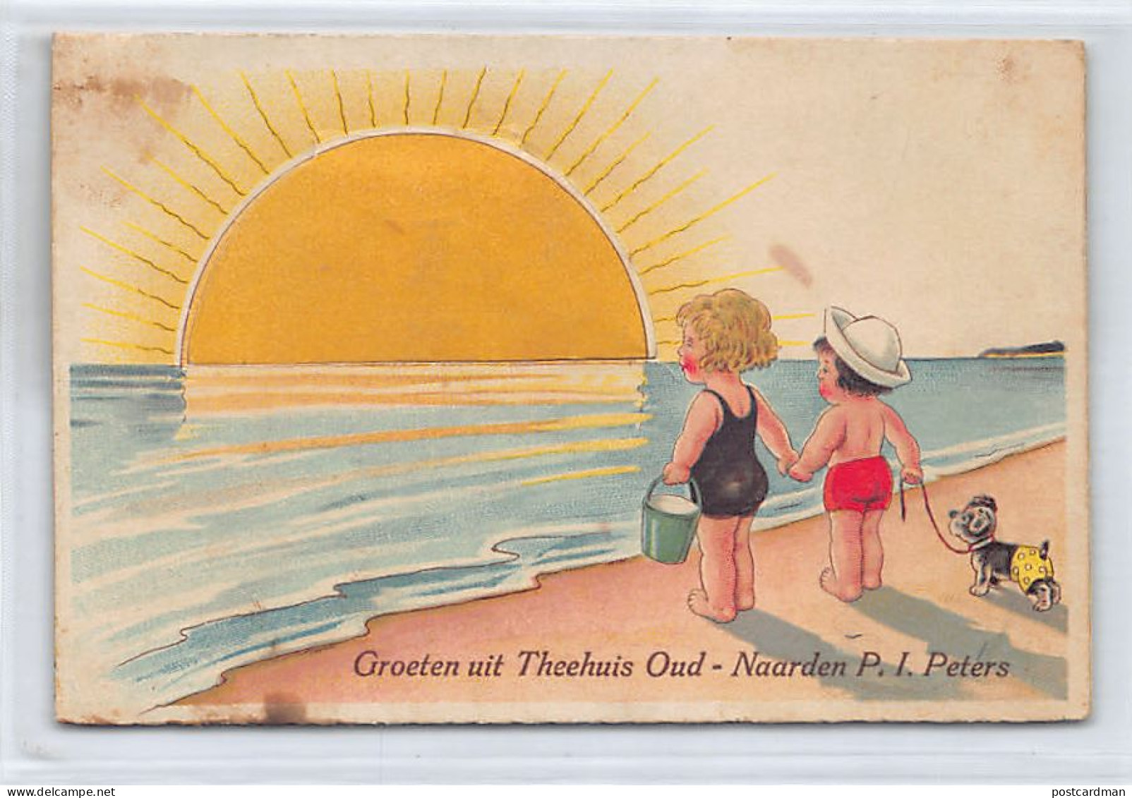 Nederland - NAARDEN (NH) Groeten uit Theehuis Oud - Naarden P.I. Peters - SACHET POSTCARD COMPLETE