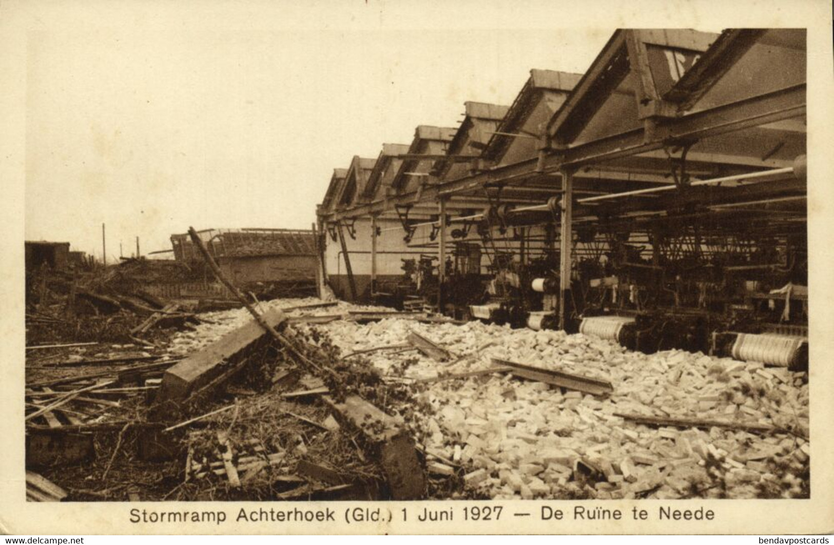 Nederland, NEEDE, Stormramp Achterhoek 1 Juni 1927 Ansichtkaart (1)