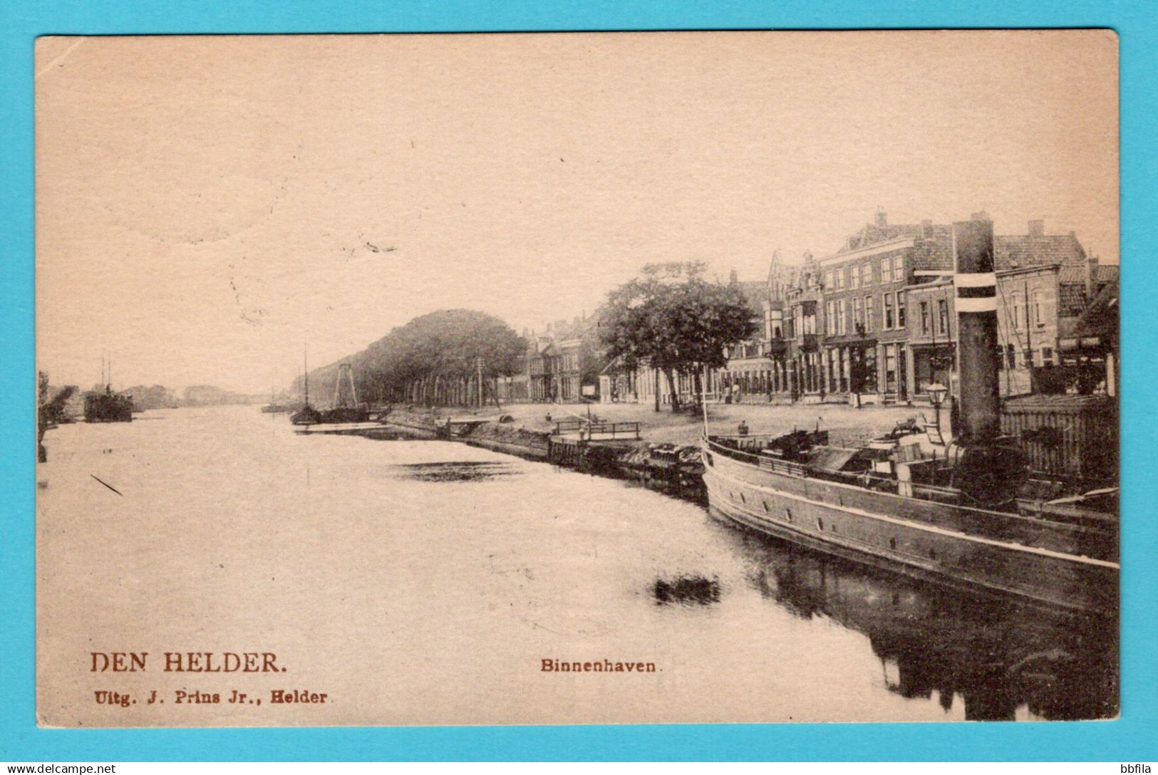 NEDERLAND prentbriefkaart Binnenhaven 1909 Den Helder - 's Gravenhage