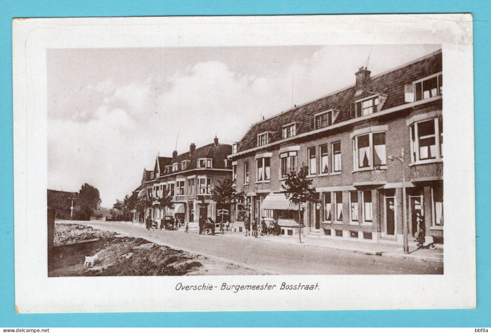 NEDERLAND prentbriefkaart Burgemeester Bosstraat Overschie 1939 Rotterdam naar Beverwijk