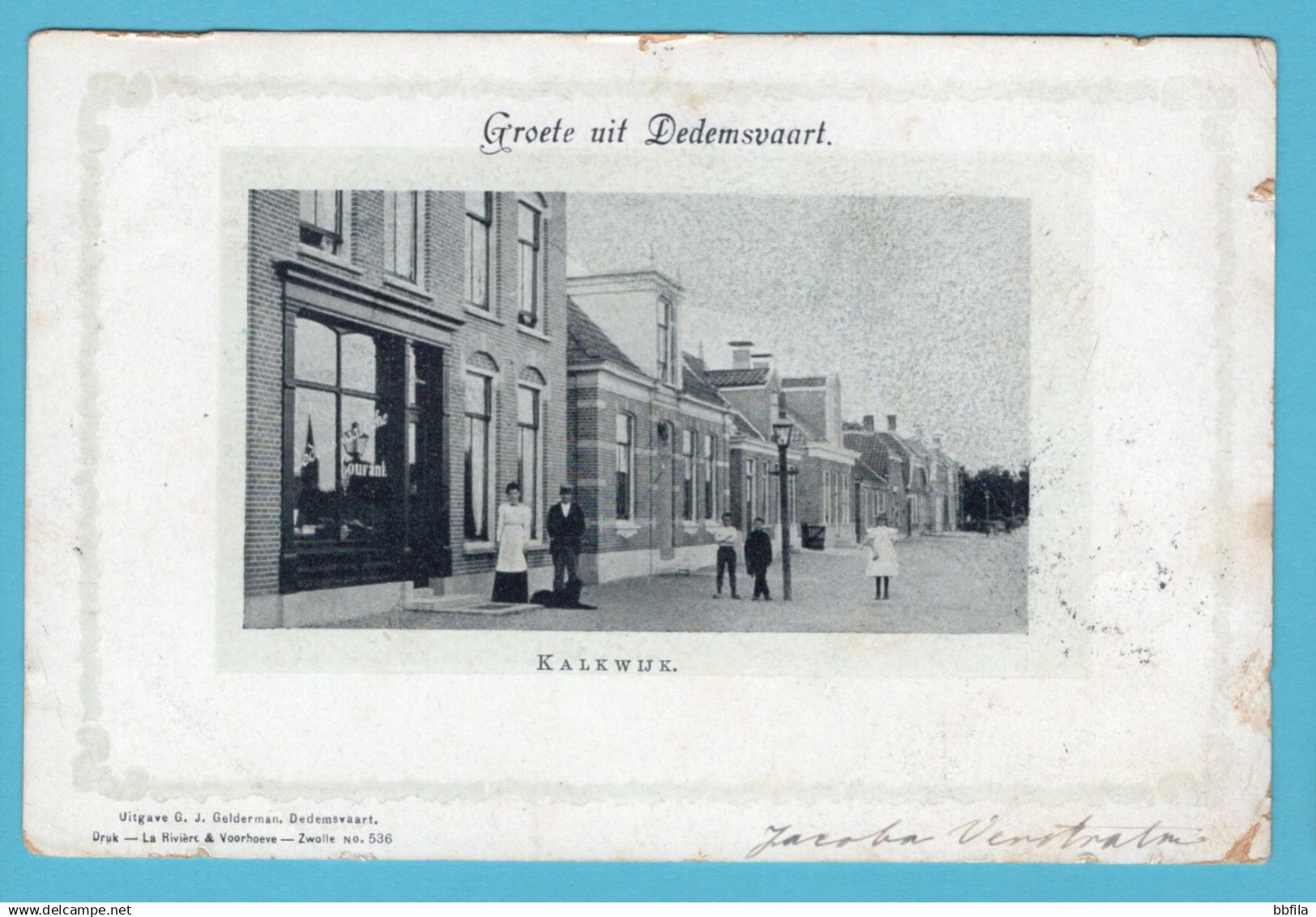 NEDERLAND prentbriefkaart Groete uit Dedemsvaart - Kalkwijk 1902 Dedemsvaart - Leiden