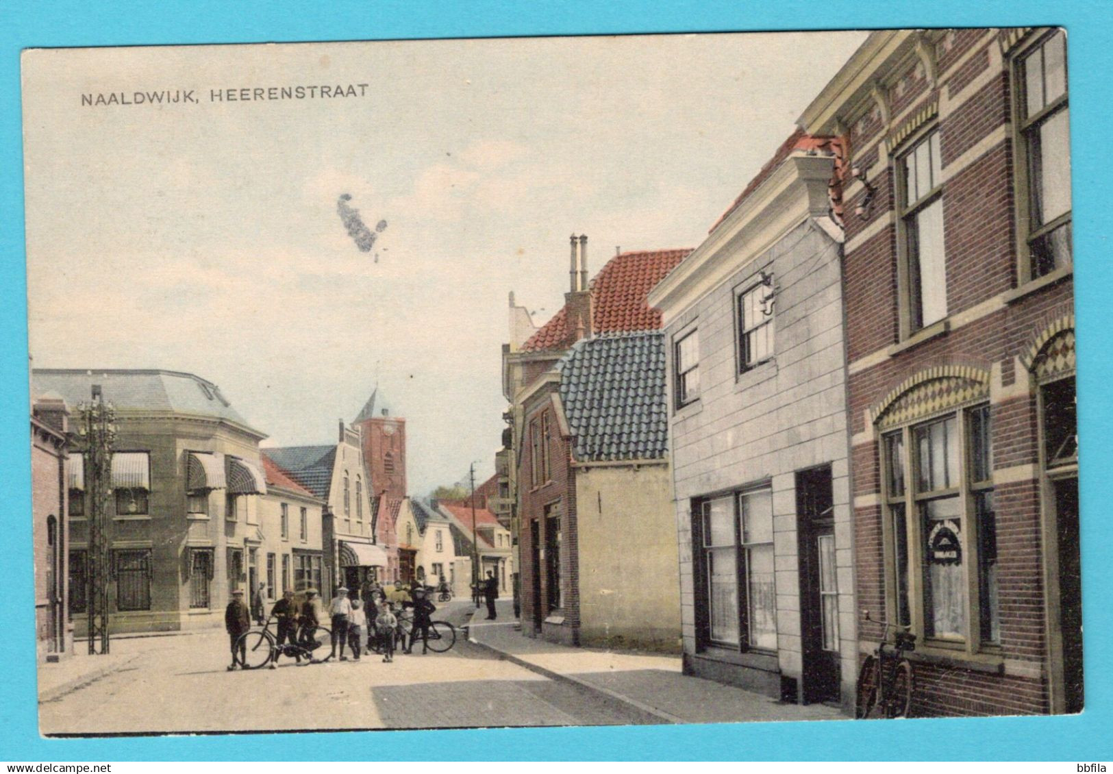 NEDERLAND prentbriefkaart Heerenstraat 1919 Naaldwijk naar Achthuizen