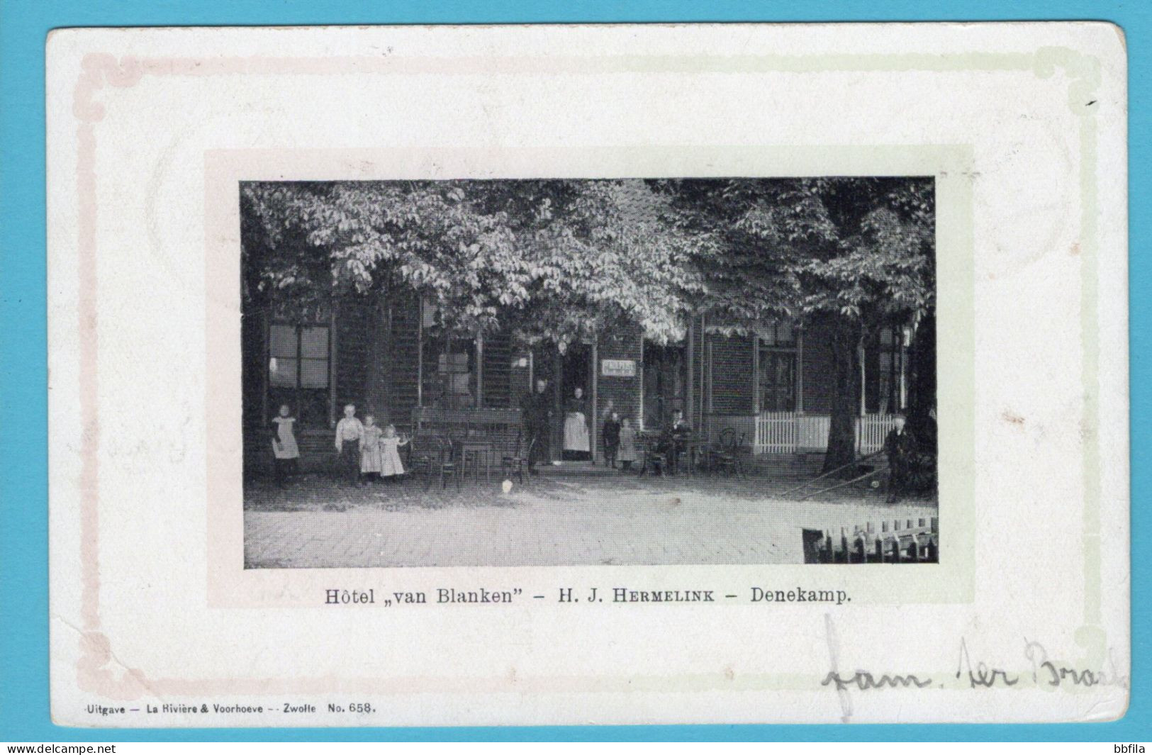 NEDERLAND prentbriefkaart Hotel van Blanken 1905 Denekamp naar Almelo