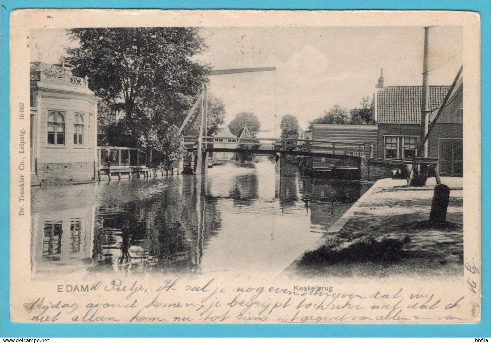 NEDERLAND prentbriefkaart Kwakelbrug, Edam 1906 Amsterdam