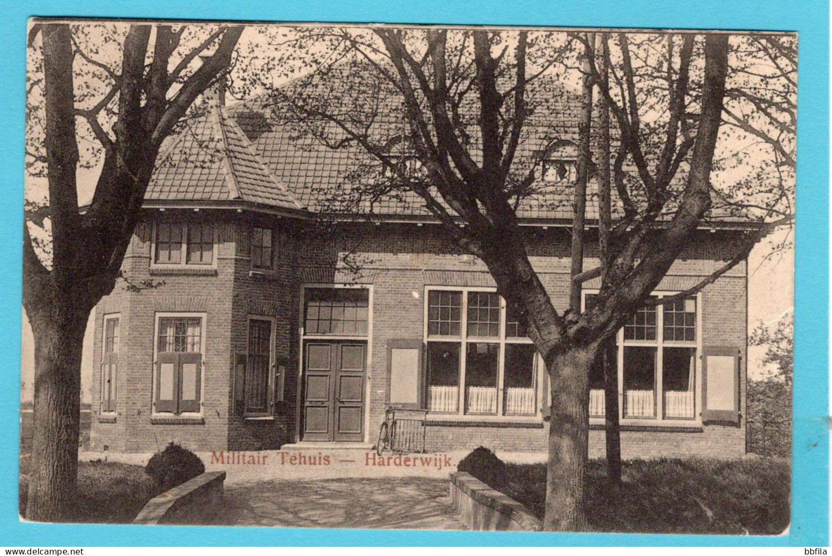 NEDERLAND prentbriefkaart Militair tehuis 1916 Harderwijk naar Schiedam