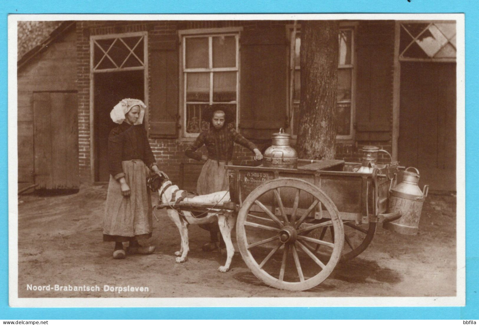 NEDERLAND prentbriefkaart Noord Brabantsch Dorpsleven met hondekar 1932 Oisterwijk - Soest