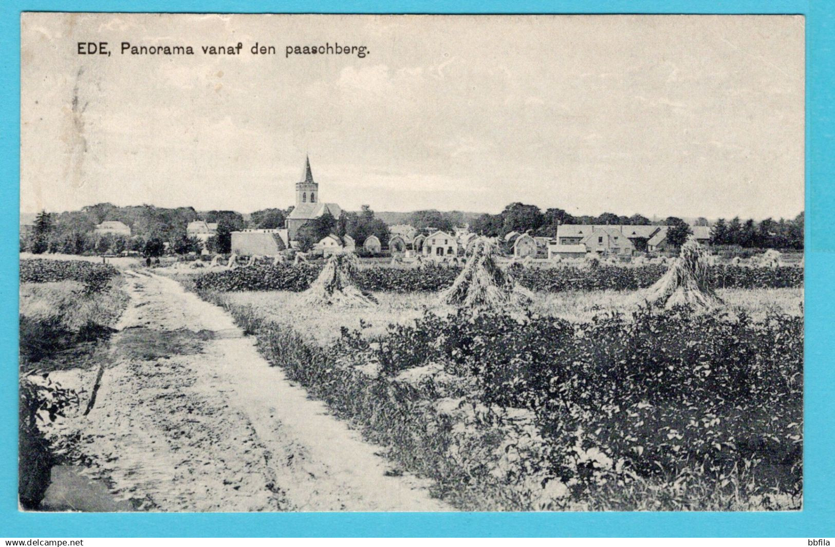 NEDERLAND prentbriefkaart Panorama vanaf de Paaschberg 1922 Ede naar Vlissingen
