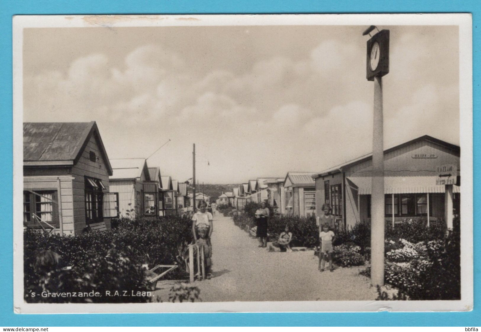 NEDERLAND prentbriefkaart R.A.Z. laan 1946 's Gravenzande Kamp en Zomerverblijf Zeerust naar Veendam