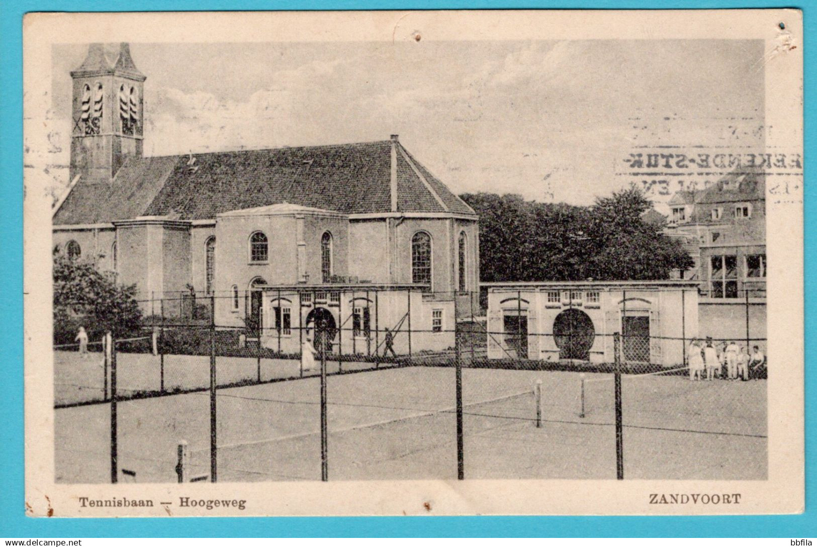 NEDERLAND prentbriefkaart Tennisbaan Hoogeweg 1926 Zandvoort - Rotterdam