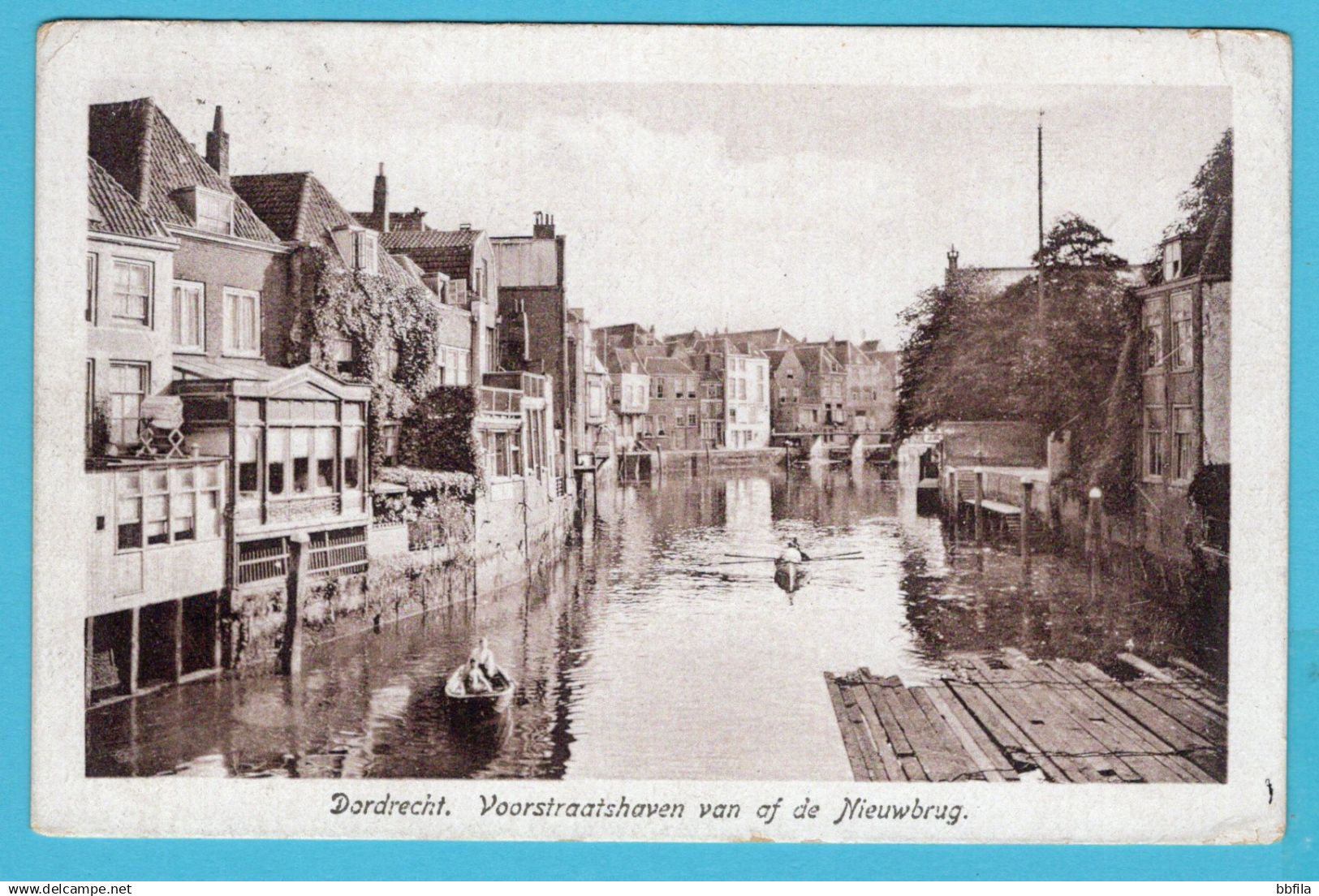 NEDERLAND prentbriefkaart Voorstraathaven vanaf de Nieuwbrug 1920 Dordrecht naar Viljandi, Estland