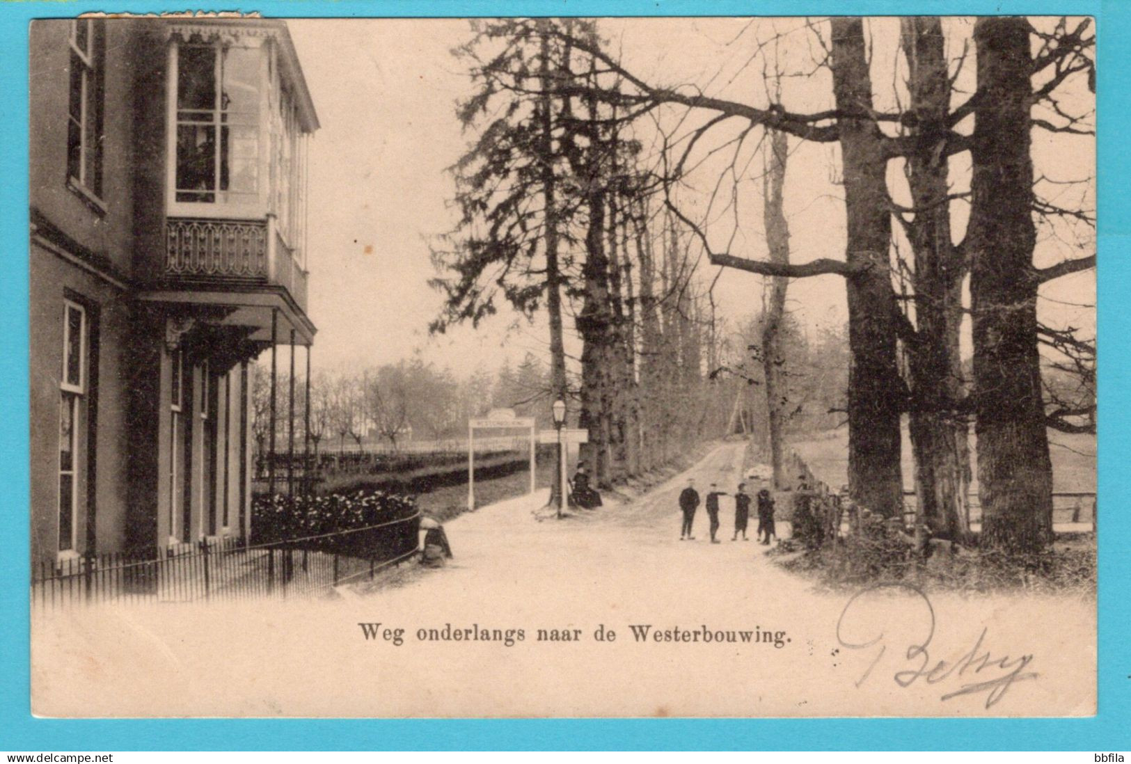 NEDERLAND prentbriefkaart Weg Onderlangs naar de Westerbouwing 1902 Oosterbeek - Amsterdam