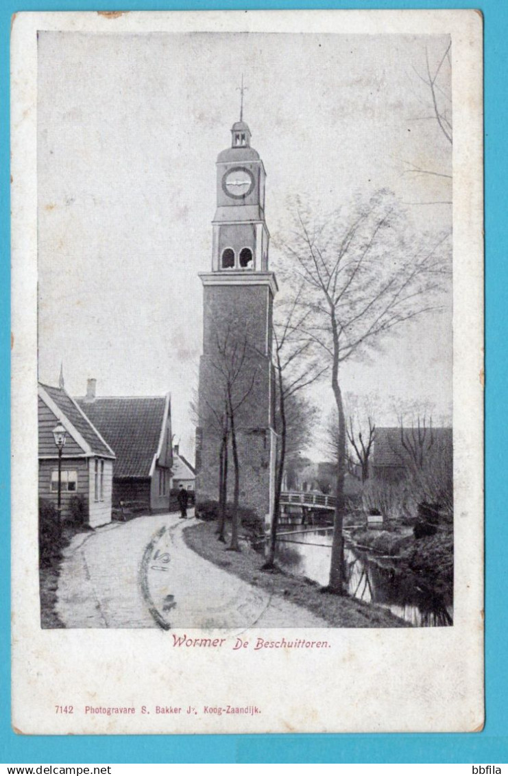 NEDERLAND prentbriefkaart Wormer de beschuittoren 1903 Wormerveer - Amsterdam