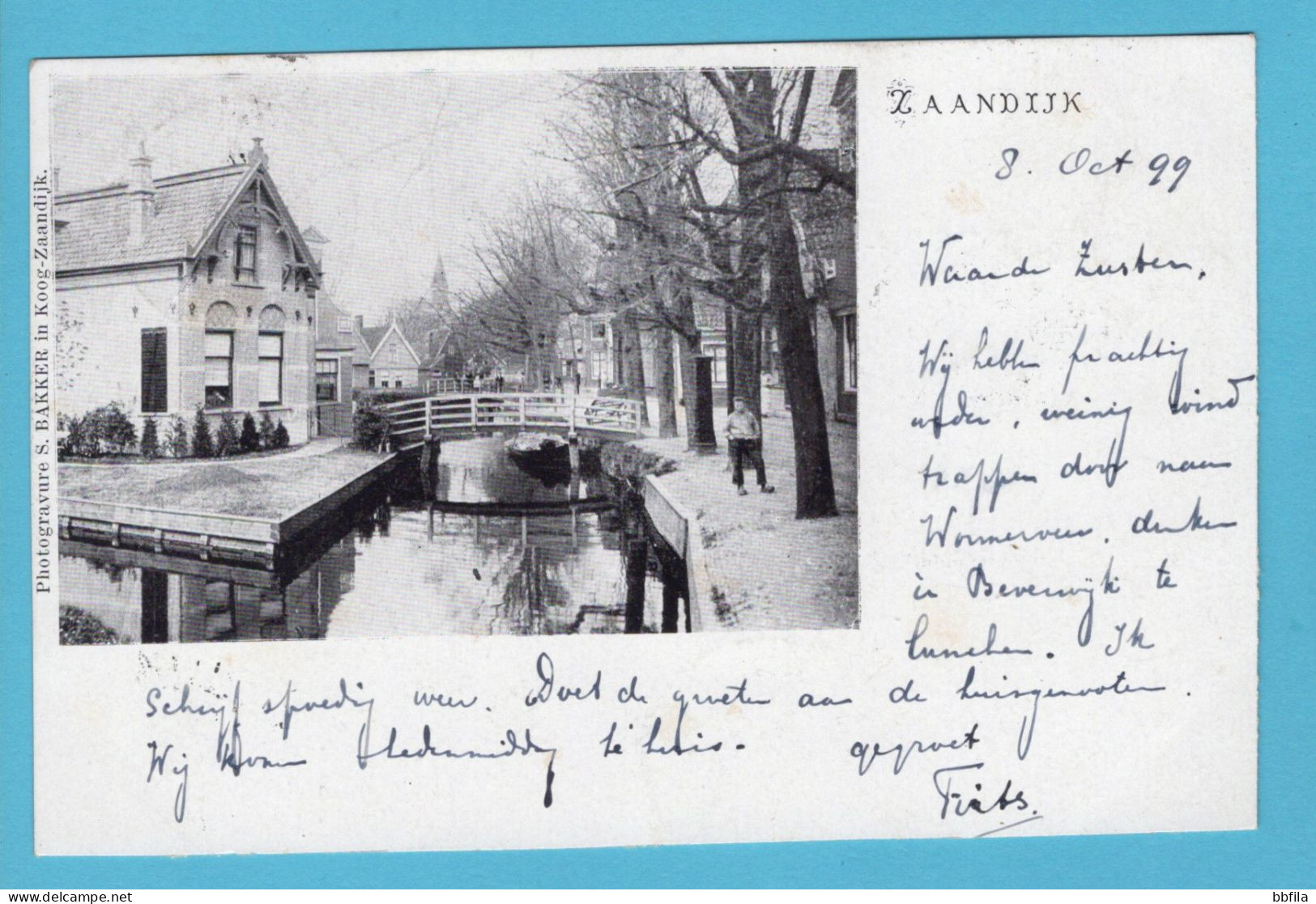 NEDERLAND prentbriefkaart Zaandijk 1899 Houtrijk en Polanen grootrond naar Maarssen