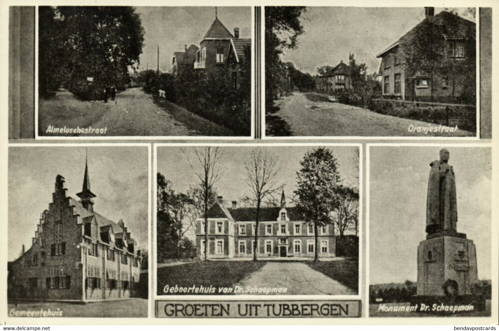 Nederland, TUBBERGEN, Almeloschestraat, Oranjestraat, Monument (1950s) Ansichtkaart